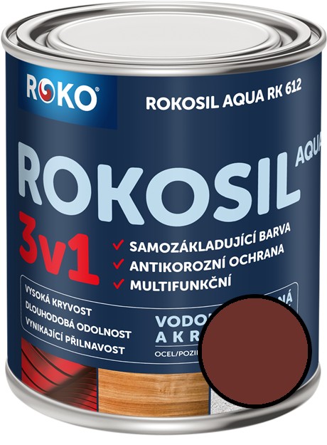Barva samozákladující Rokosil Aqua 3v1 RK 612 čer. hnědá