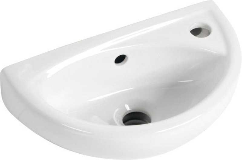 Umývátko Aqualine Oval TP040 390×233 mm s otvorem vpravo AQUALINE