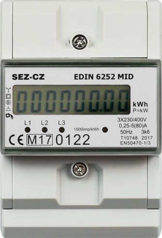 Elektroměr podružný SEZ CZ EDIN 6252 MID