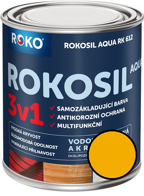 Barva samozákladující Rokosil Aqua 3v1 RK 612 sv.žlutá