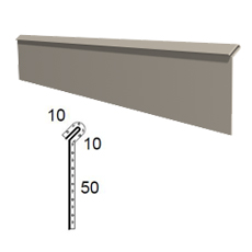 Stěnová lišta vyhnutá z poplastovaného plechu Viplanyl r.š. 70 mm D PLAST