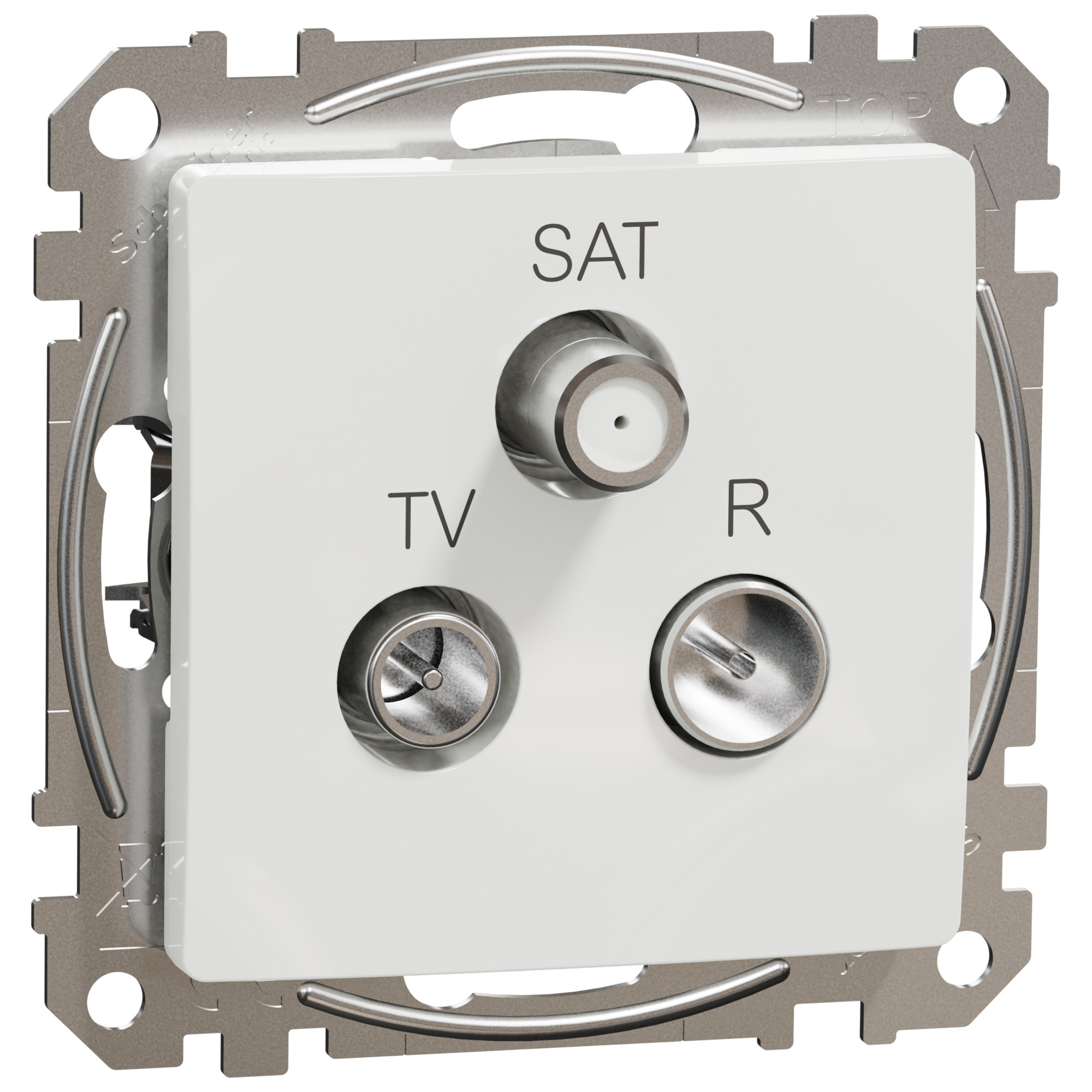 Zásuvka TV/R/SAT průběžná Schneider Sedna Design bílá