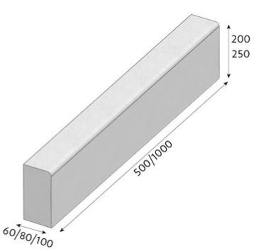 Silniční obrubník CSB T8 500/80/250 šedá CS-BETON