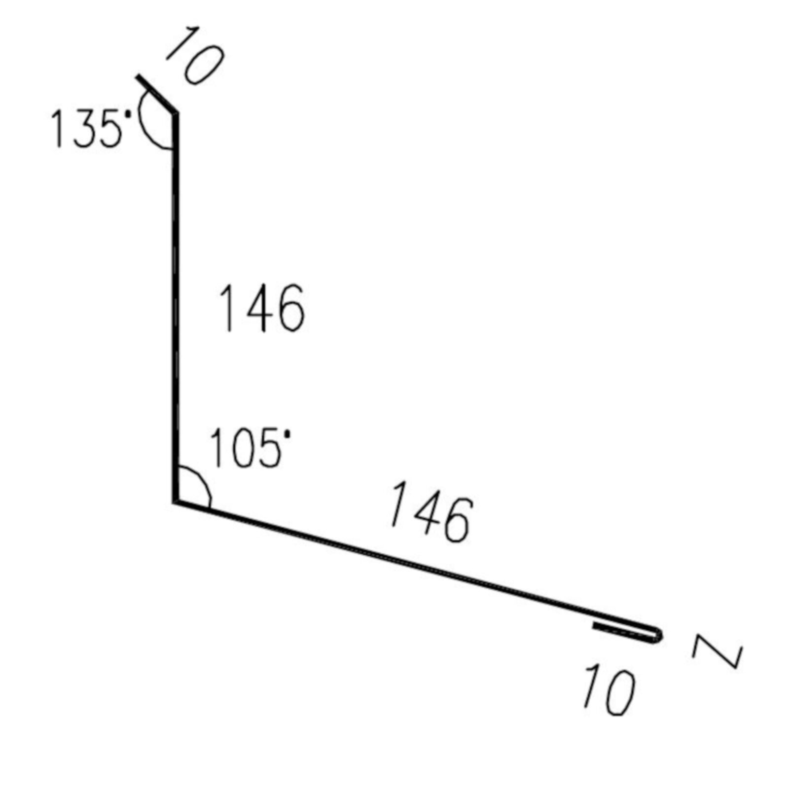 Lemování zdi rovnoběžné s okapem RS312S-105 FeZn 0