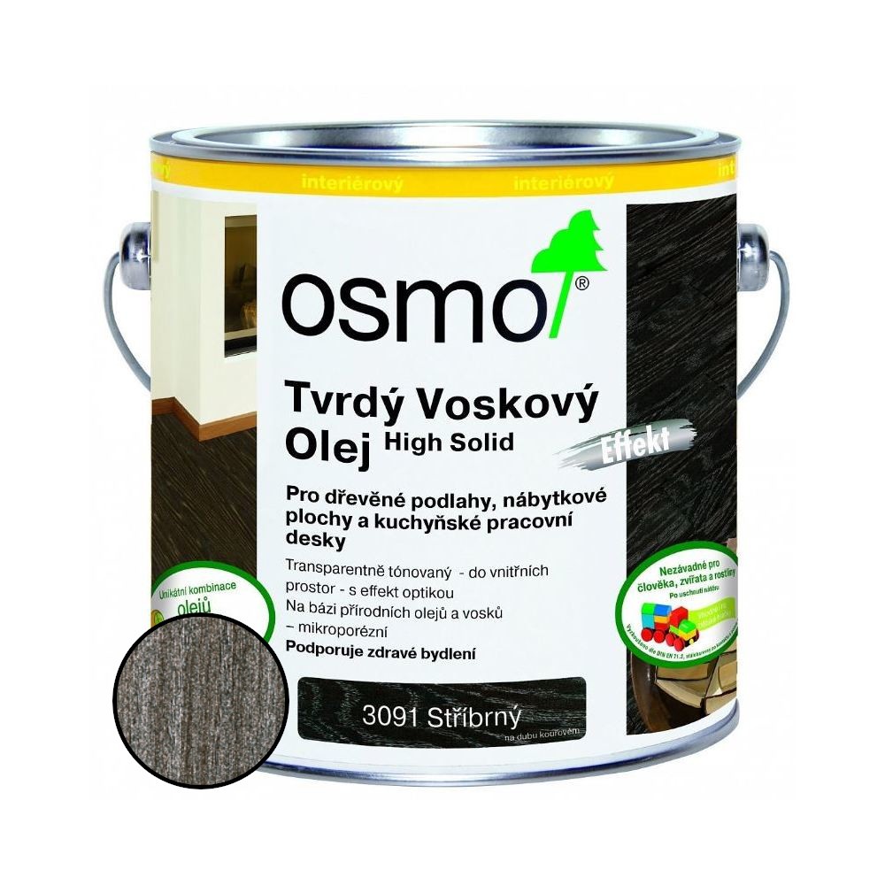 Olej tvrdý voskový Osmo Effekt 3091 stříbrný 0