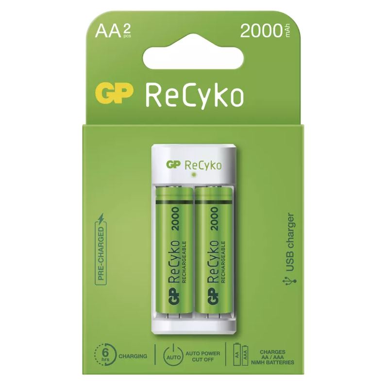 Nabíječka baterií GP ReCyko Eco E211 2 ks AA 2 000 mAh