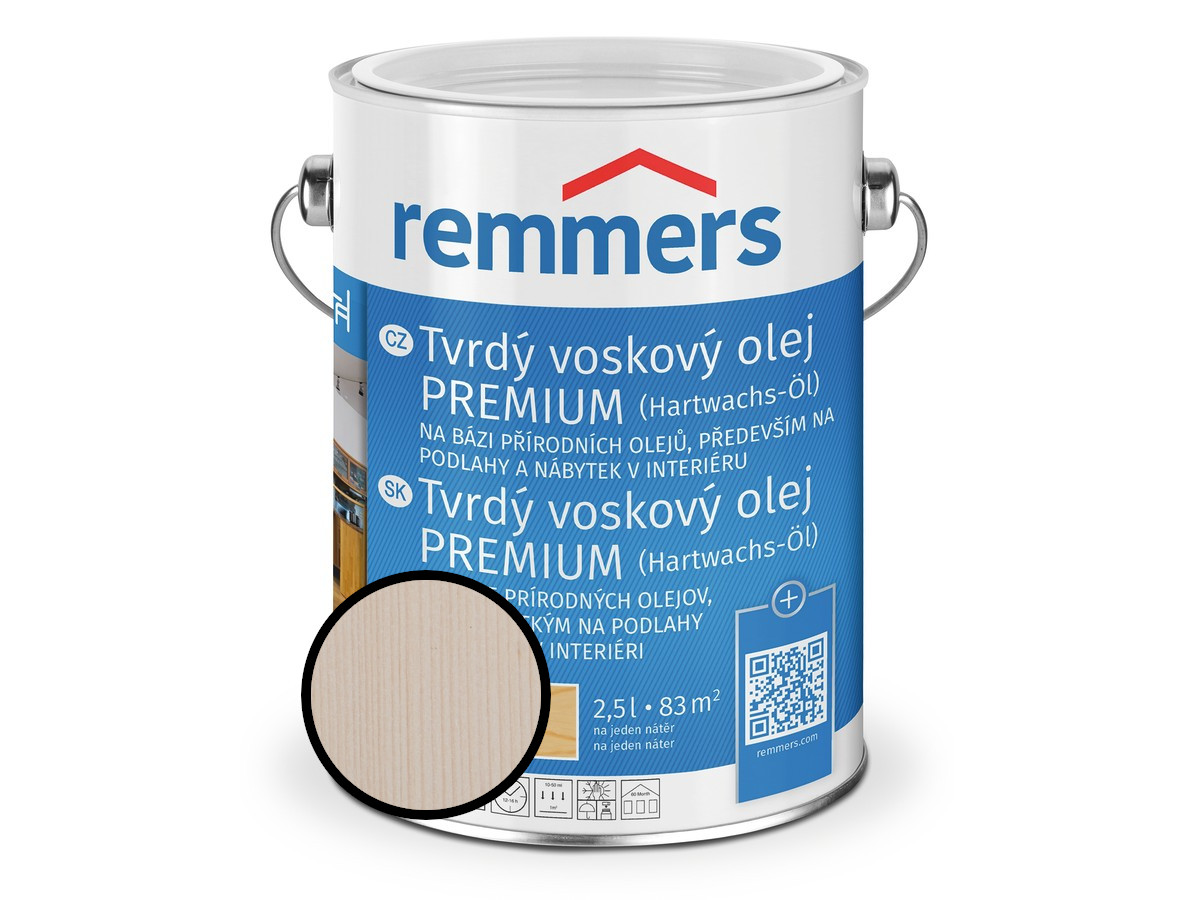 Olej tvrdý voskový Remmers Premium 0668 intens. bílá 0