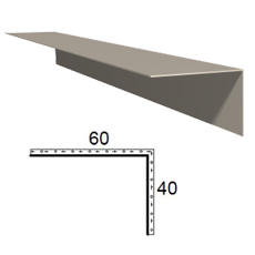 Rohová lišta z poplastovaného plechu Viplanyl 40x60 mm