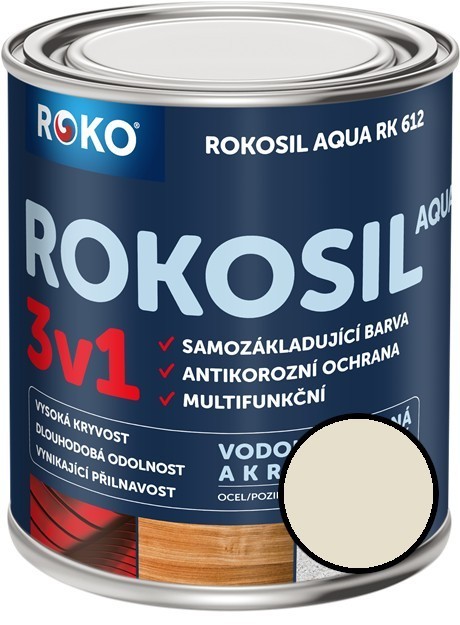 Barva samozákladující Rokosil Aqua 3v1 RK 612 sl. kost