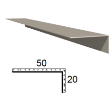 Rohová lišta z poplastovaného plechu Viplanyl 20×50 mm
