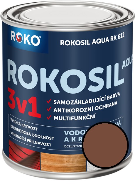 Barva samozákladující Rokosil Aqua 3v1 RK 612 sv. hnědá