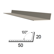 Koutová lišta z poplastovaného plechu Viplanyl 20×50 mm