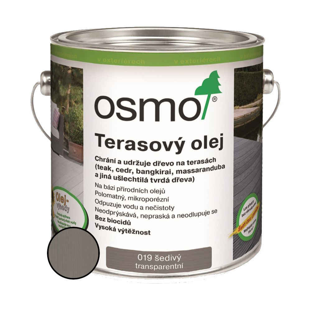 Olej terasový Osmo 019 šedý 2