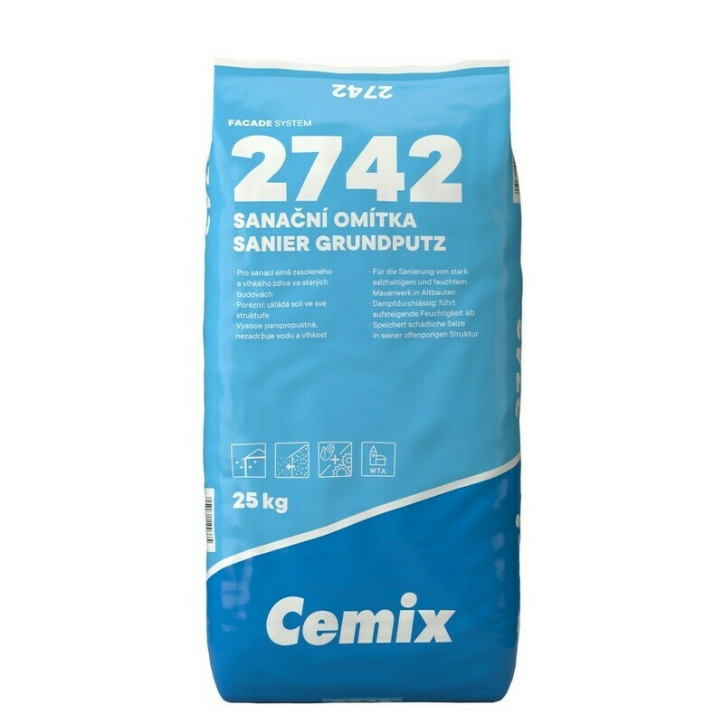 Omítka sanační jádrová Cemix 2742 25 kg Cemix
