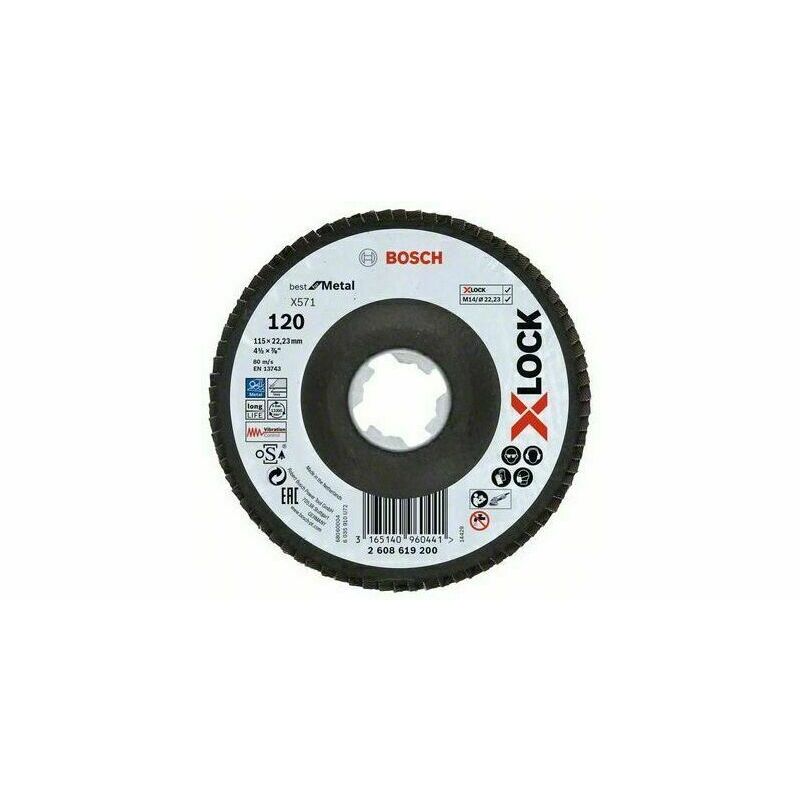 Kotouč lamel. Bosch X571 Best for Metal X-LOCK FD 115 mm 120 BOSCH