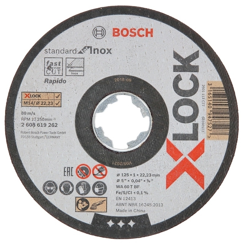 Kotouč řezný Bosch Standard for Inox X-LOCK 125×1 mm 10 ks BOSCH