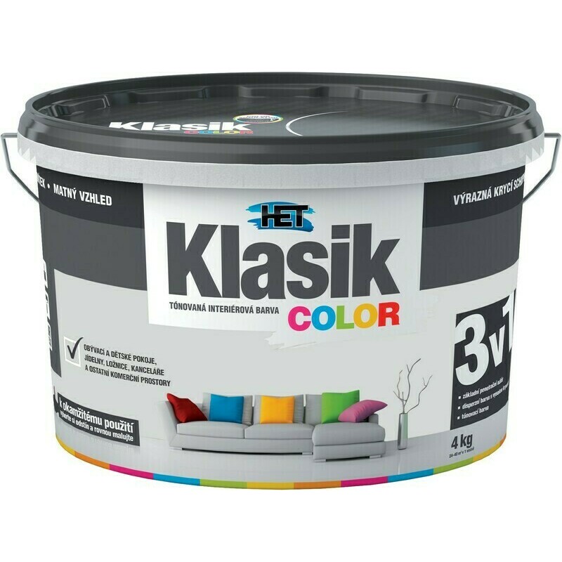 Malba interiérová HET Klasik Color šedý platinový