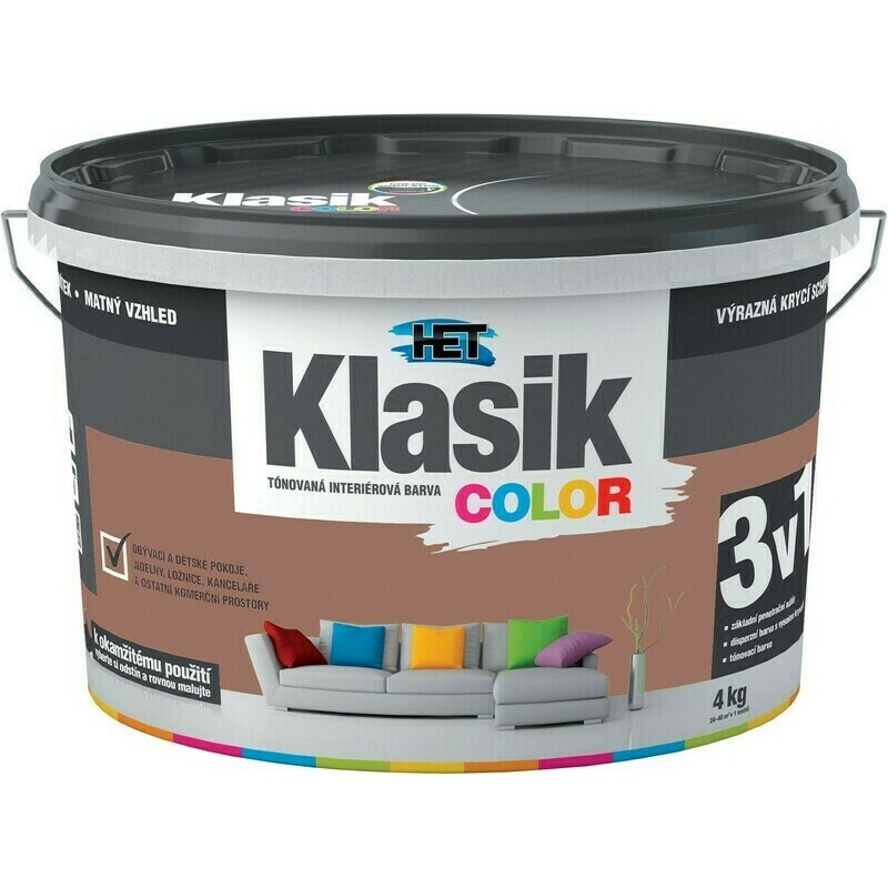 Malba interiérová HET Klasik Color hnědý čokoládový