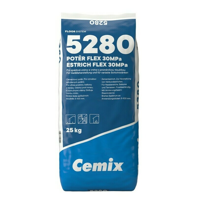 Potěr spádový Cemix 5280 FLEX 25 kg Cemix