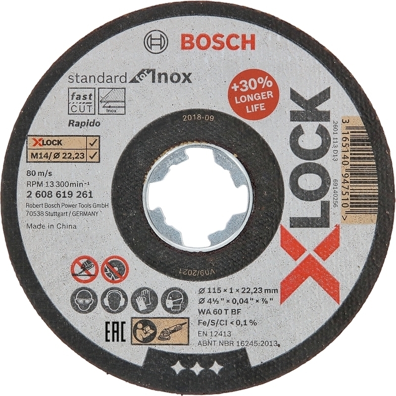 Kotouč řezný Bosch Standard for Inox X-LOCK 115×1 mm BOSCH