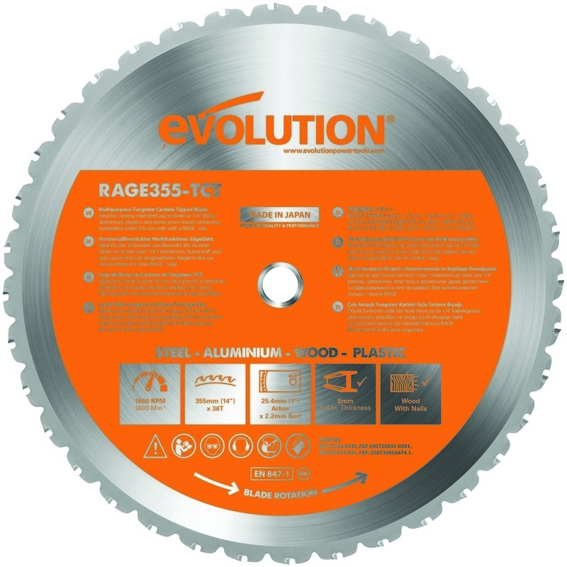 Kotouč pilový Evolution Rage 355×25×2