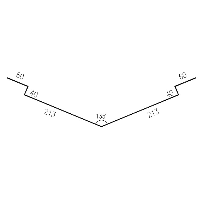 Úžlabí RS625Z-135-40 SP25 RAL3000 0