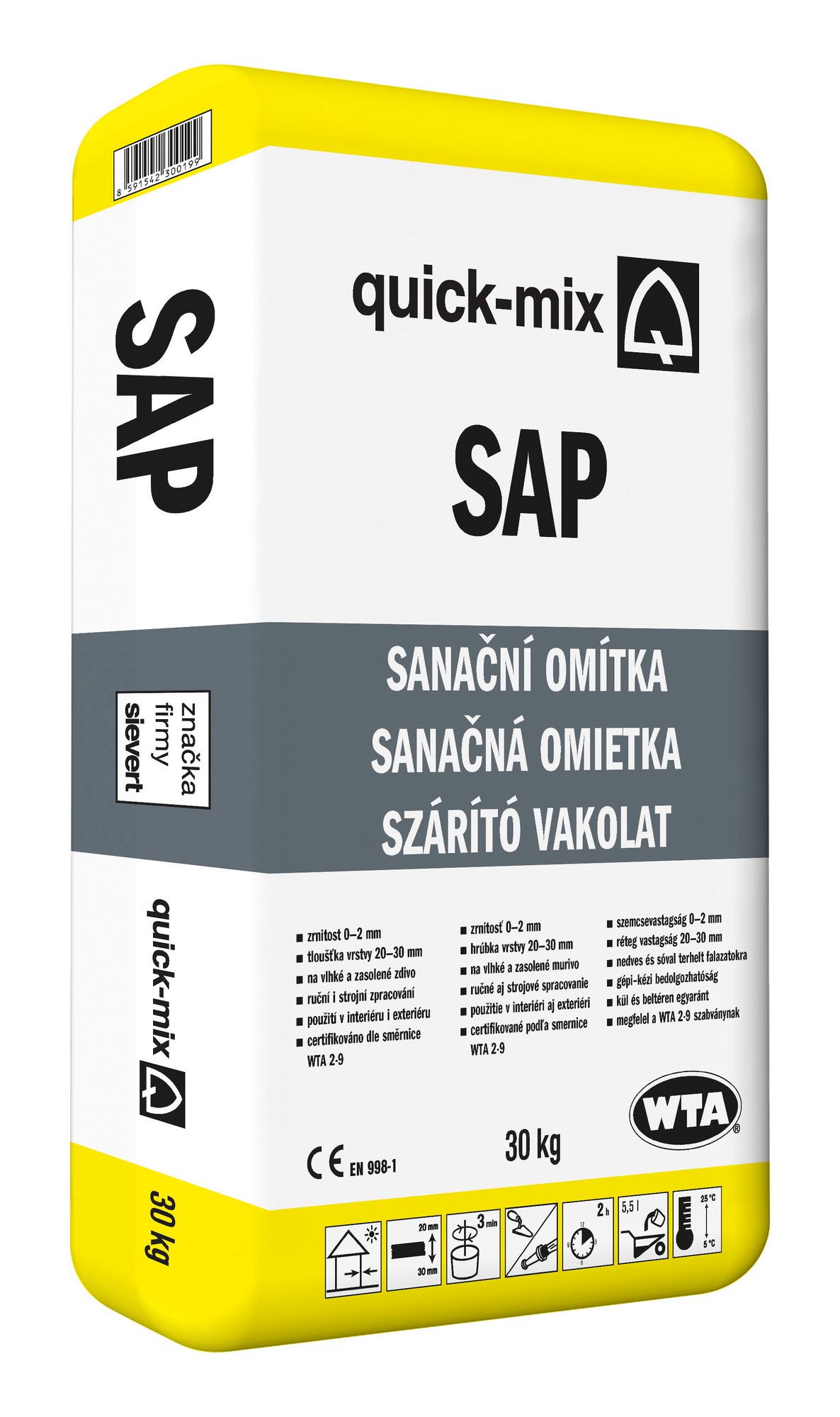 Omítka sanační jádrová Sakret/Quick-mix SAP 30kg Quick-mix