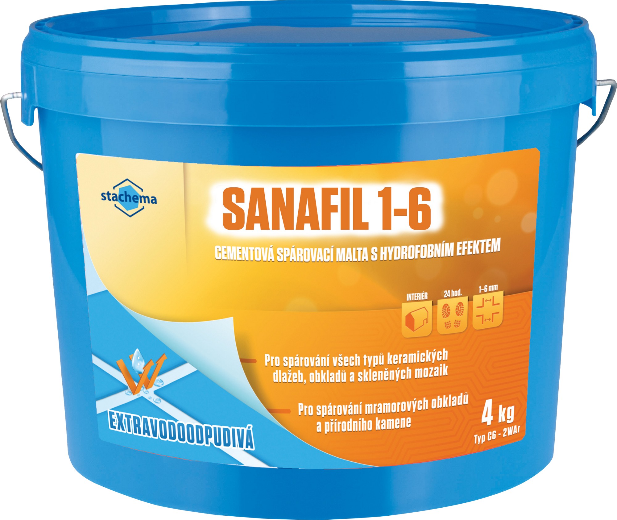 Hmota spárovací Stachema SANAFIL 1–6 12 kg Stachema
