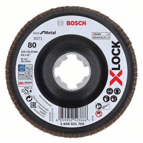 Kotouč lamel. Bosch X571 Best for Metal X-LOCK PL 115 mm 80 BOSCH