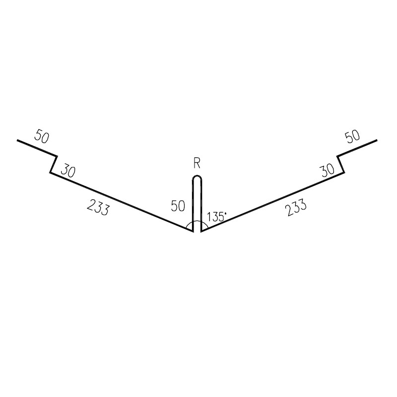 Úžlabí RS725V-135-30 SP25 RAL9010 0