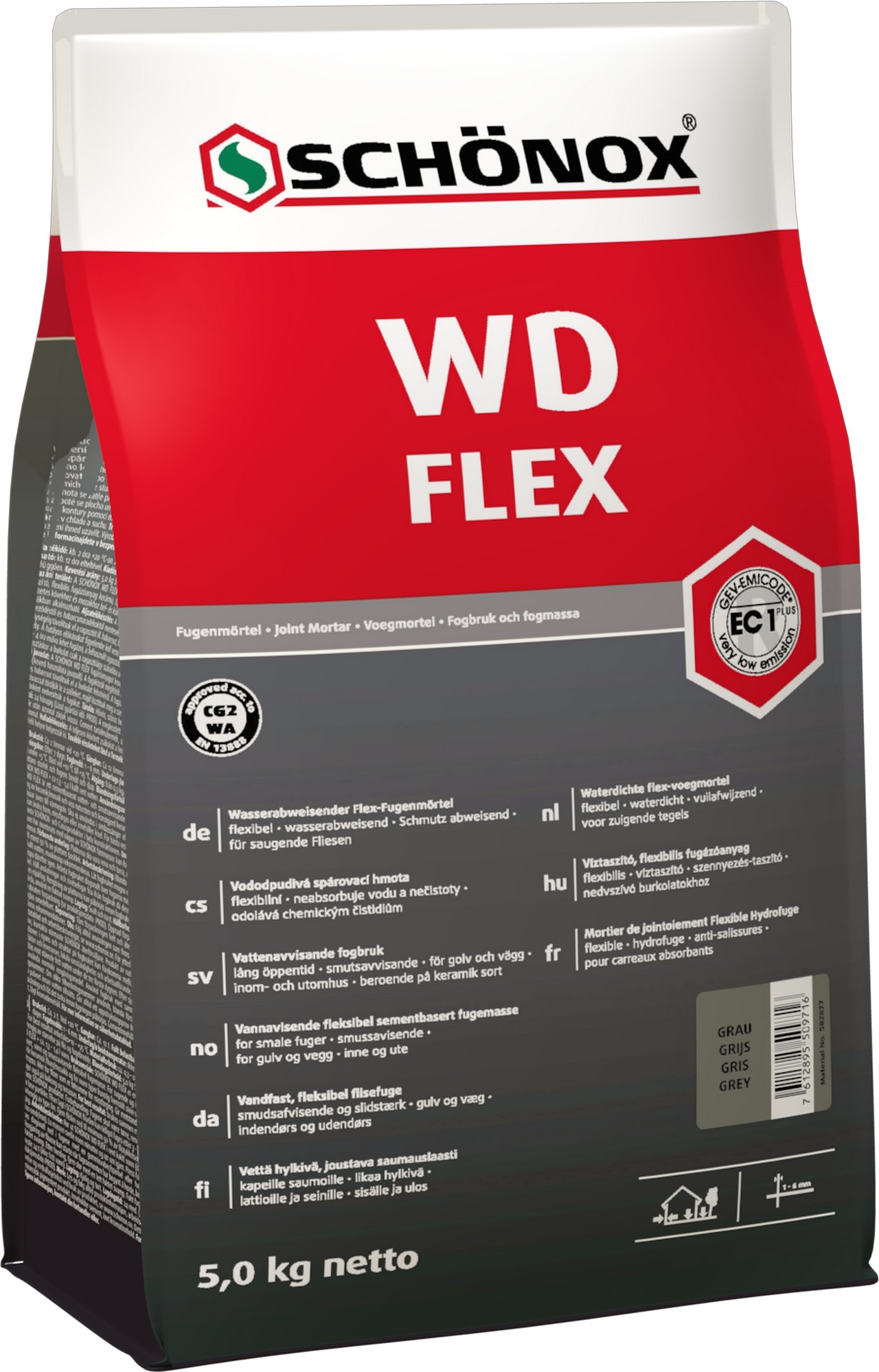 Hmota spárovací Schönox WD FLEX antracit 5 kg SCHONOX
