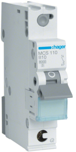 Jistič bezšroubový Hager MCS110 6 kA C 10 A Hager