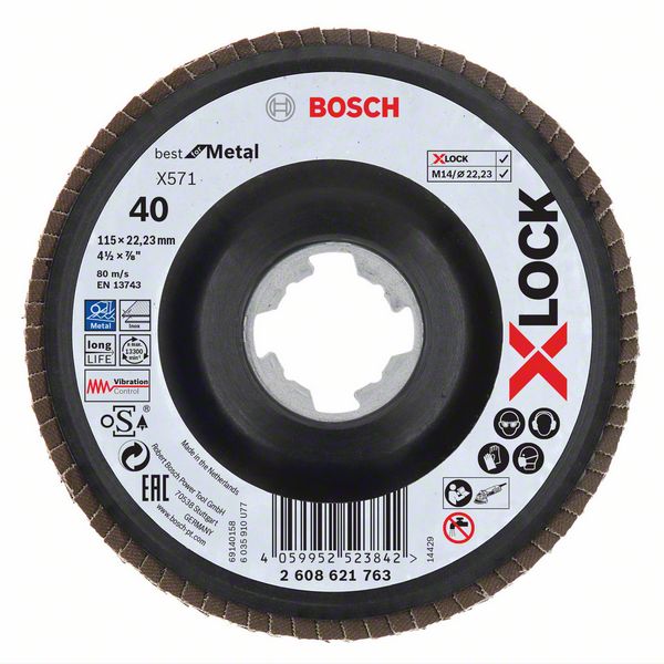 Kotouč lamel. Bosch X571 Best for Metal X-LOCK PL 115 mm 40 BOSCH