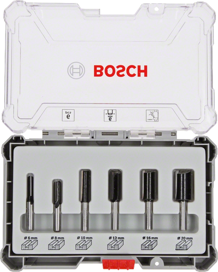 Sada drážkovacích fréz Bosch 6 mm stopka 6–20 mm 6 ks BOSCH