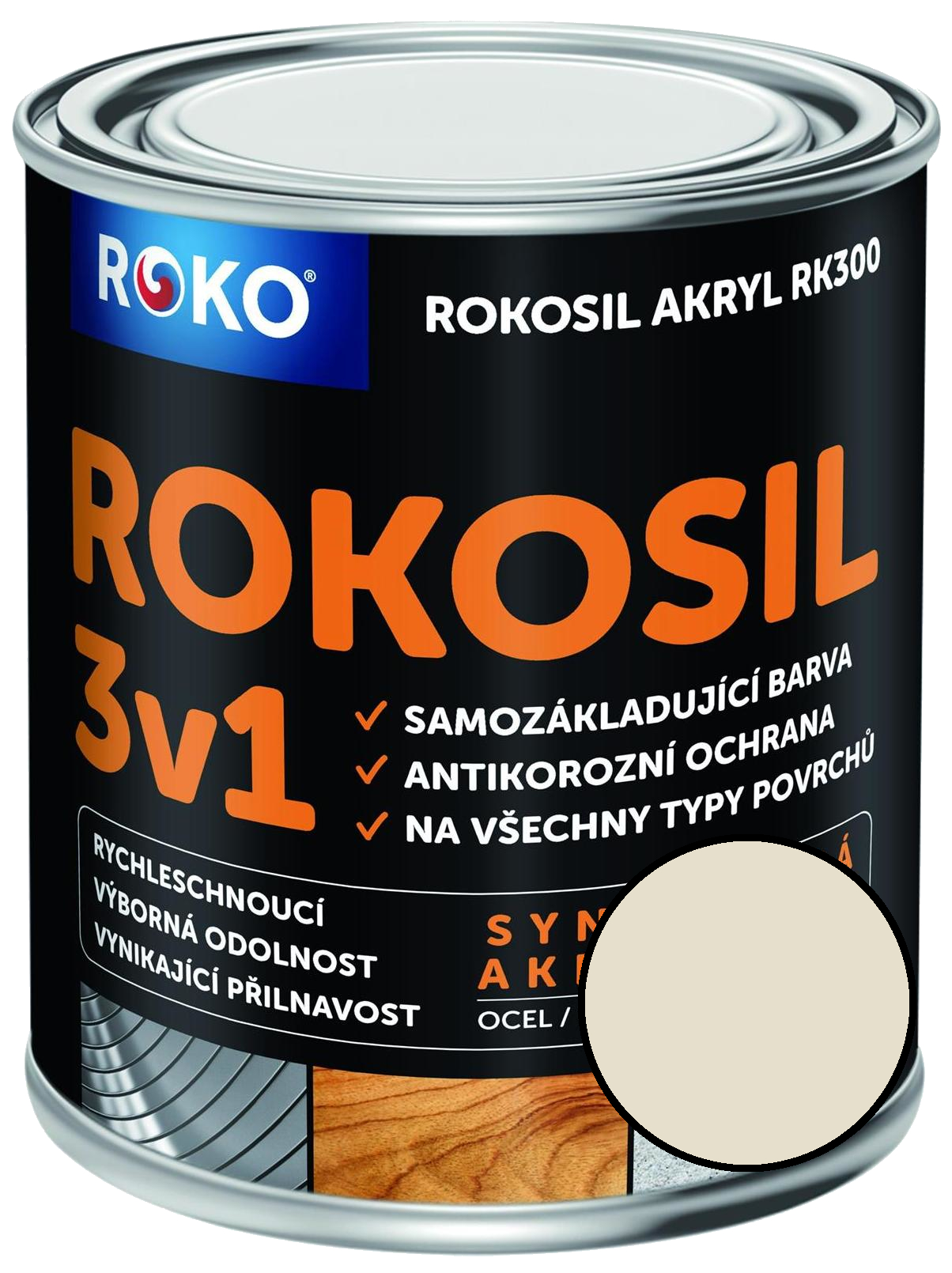 Barva samozákladující Rokosil akryl 3v1 RK 300 6003 slonová kost