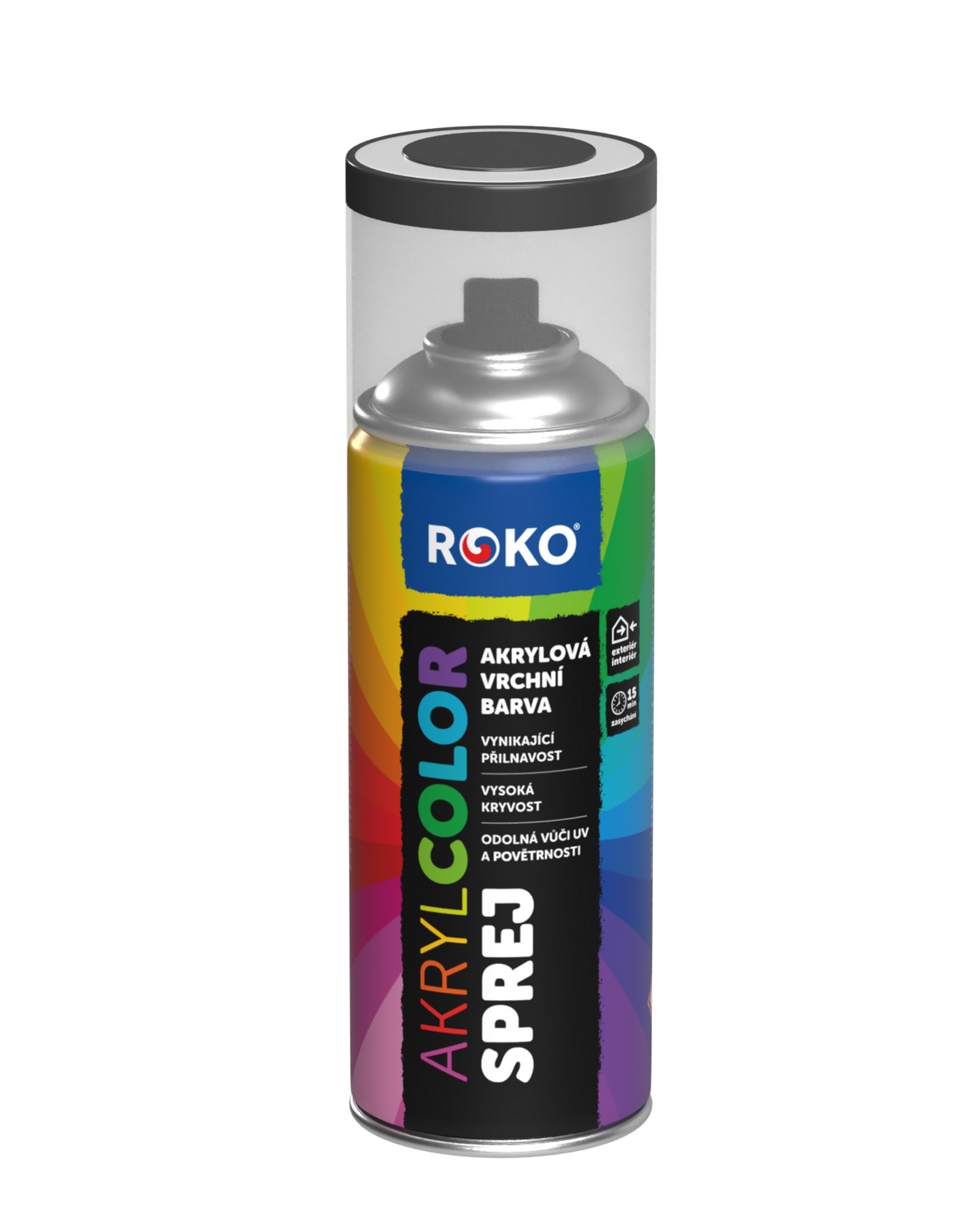 Barva akrylová vrchní Roko AKRYCOLOR Sprej grafitová šedá